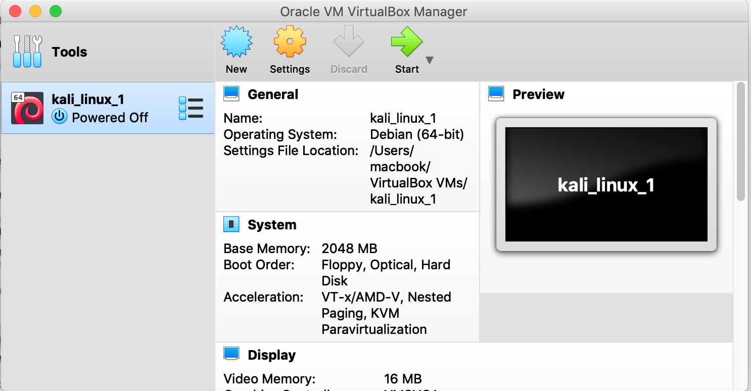 kali virtualbox for mac